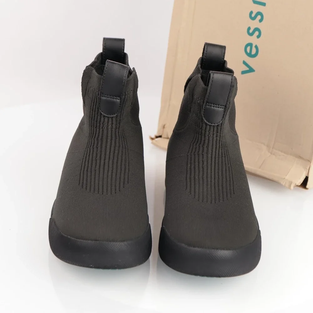 Vessi Womens Weekend Chelsea Sneaker Boots Size 7 Waterproof Black Shoe Booties